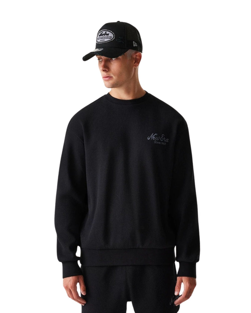 CREWNECK NEW ERA WAFFLE NOIR