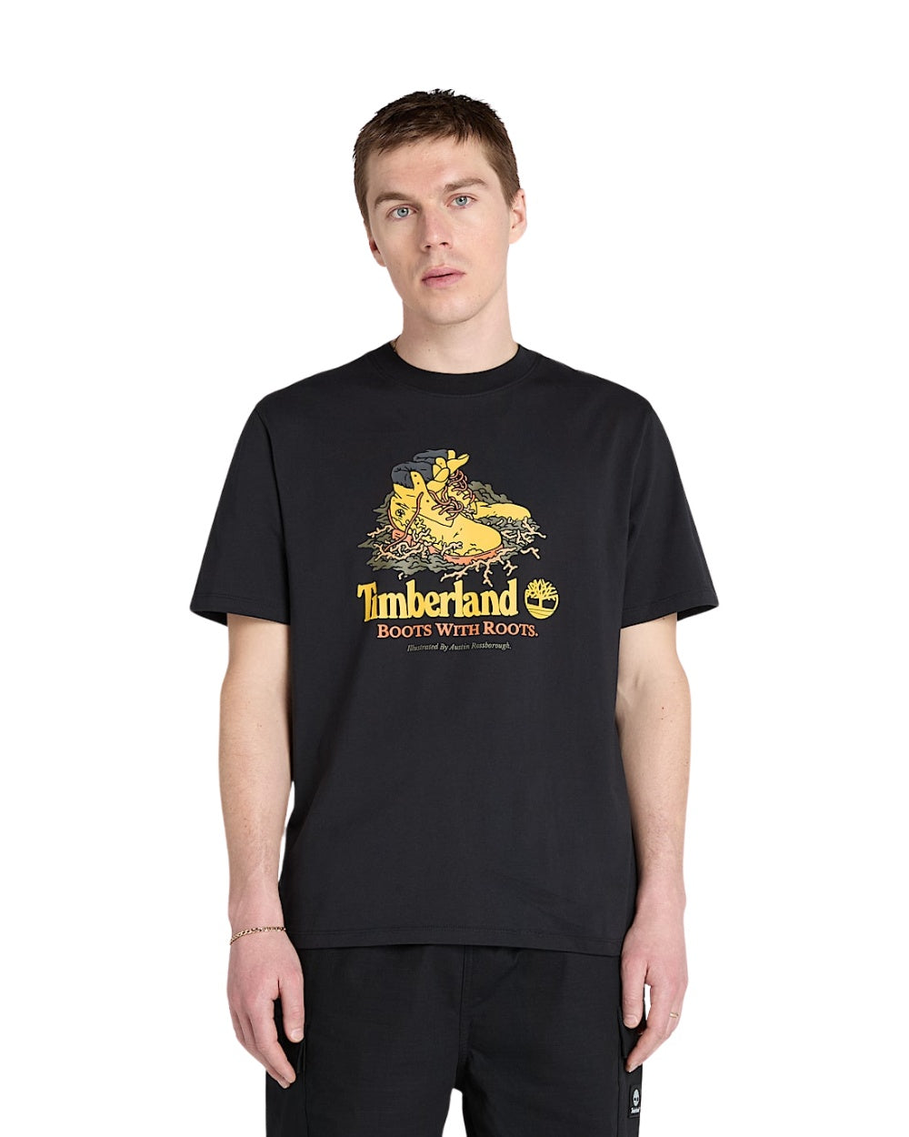 T-SHIRT TIMBERLAND MOTIF BOOT A L'AVANT NOIR