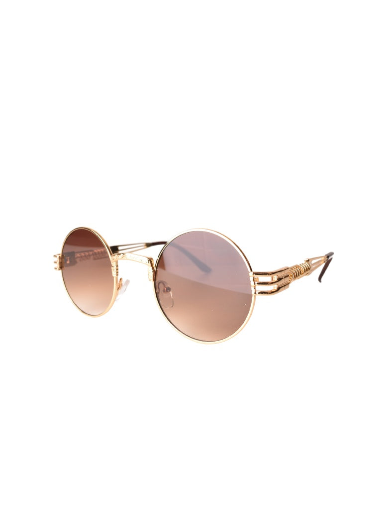 LUNETTES CENTRAL VISION MARRON/DORÉ RONDE