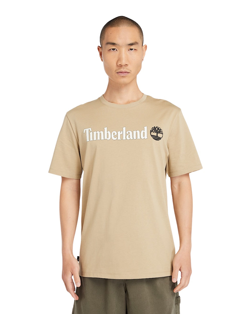 TSHIRT TIMBERLAND LINEAR LOGO SLEEVE KAKI