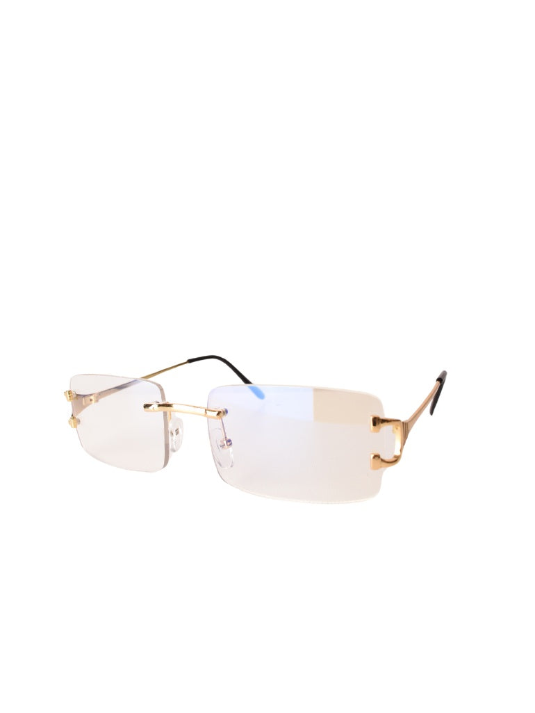 LUNETTES RECTANGLE BLANC/DORÉ