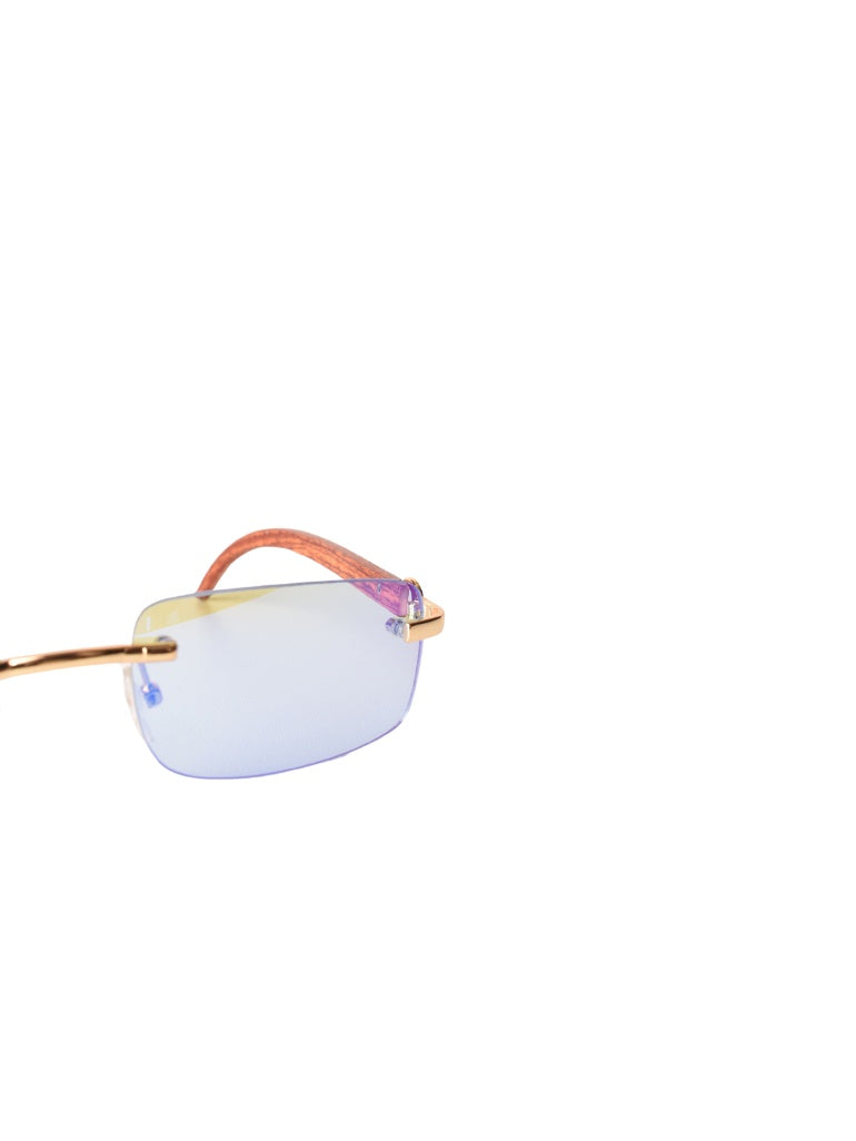 LUNETTES CENTRAL VISION BLEU/DORÉ RECTANGLE