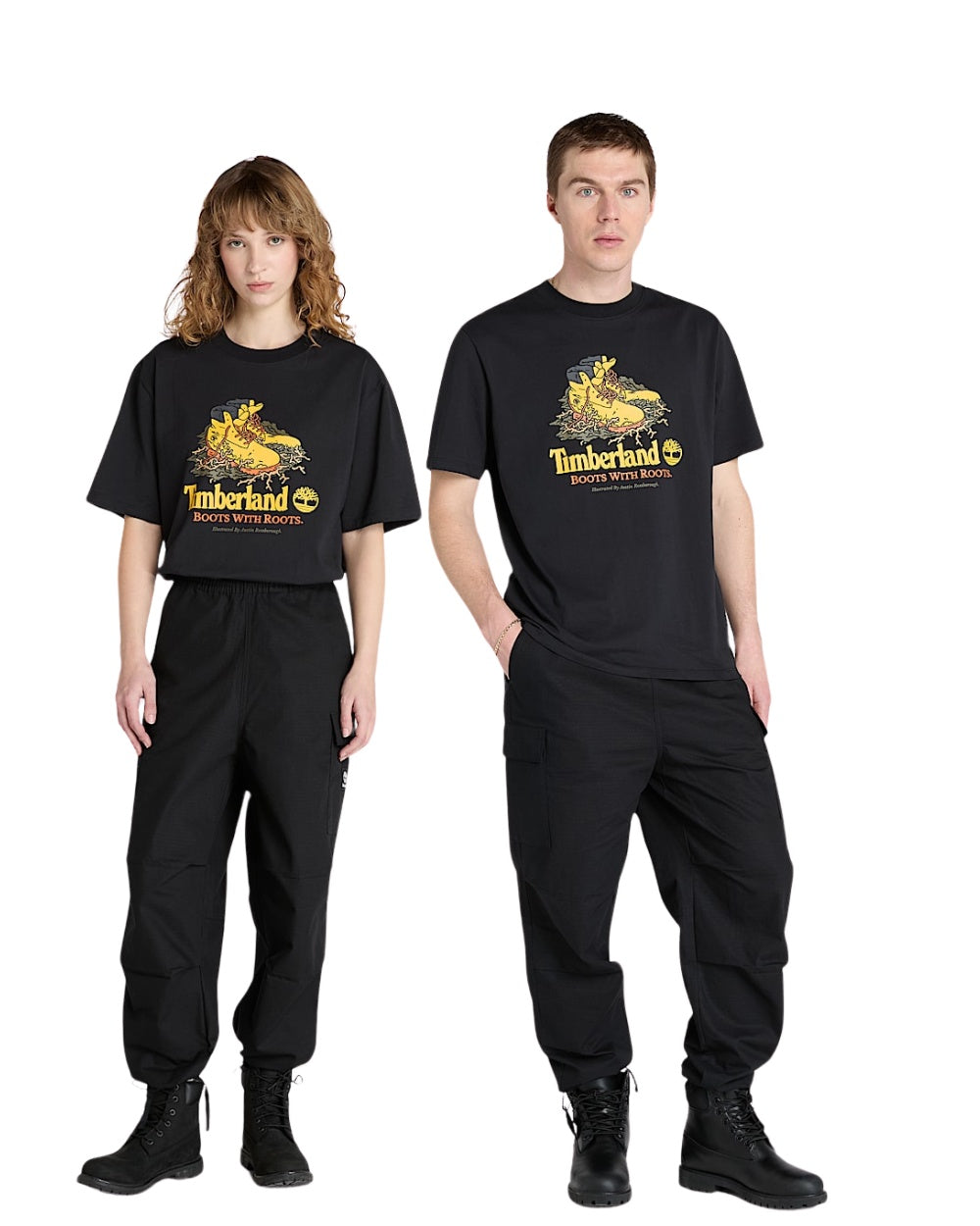 T-SHIRT TIMBERLAND MOTIF BOOT A L'AVANT NOIR