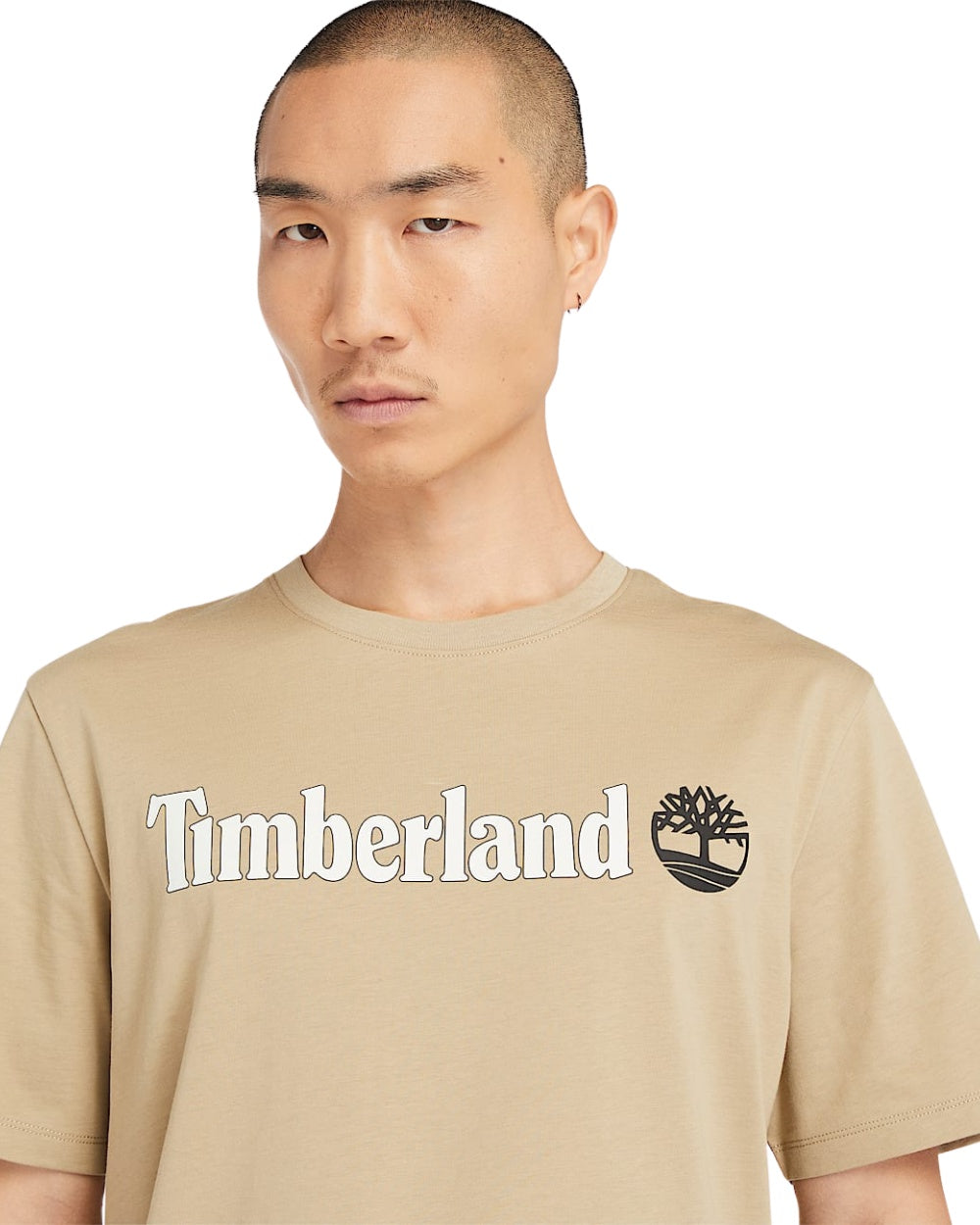 TSHIRT TIMBERLAND LINEAR LOGO SLEEVE KAKI