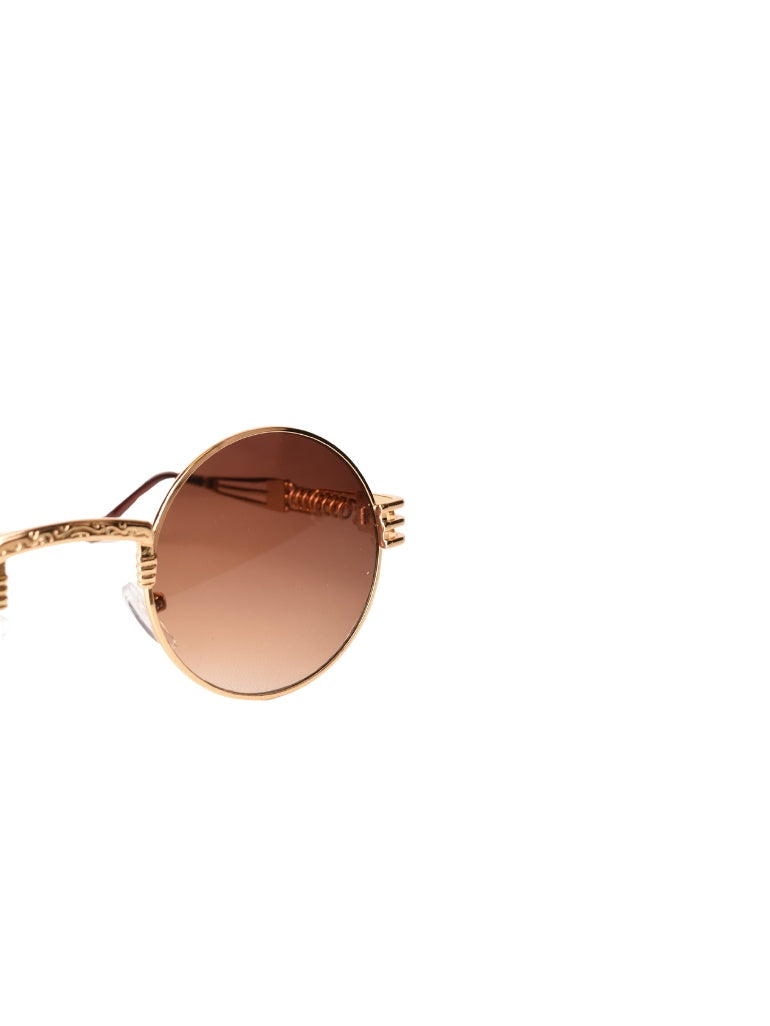 LUNETTES CENTRAL VISION MARRON/DORÉ RONDE