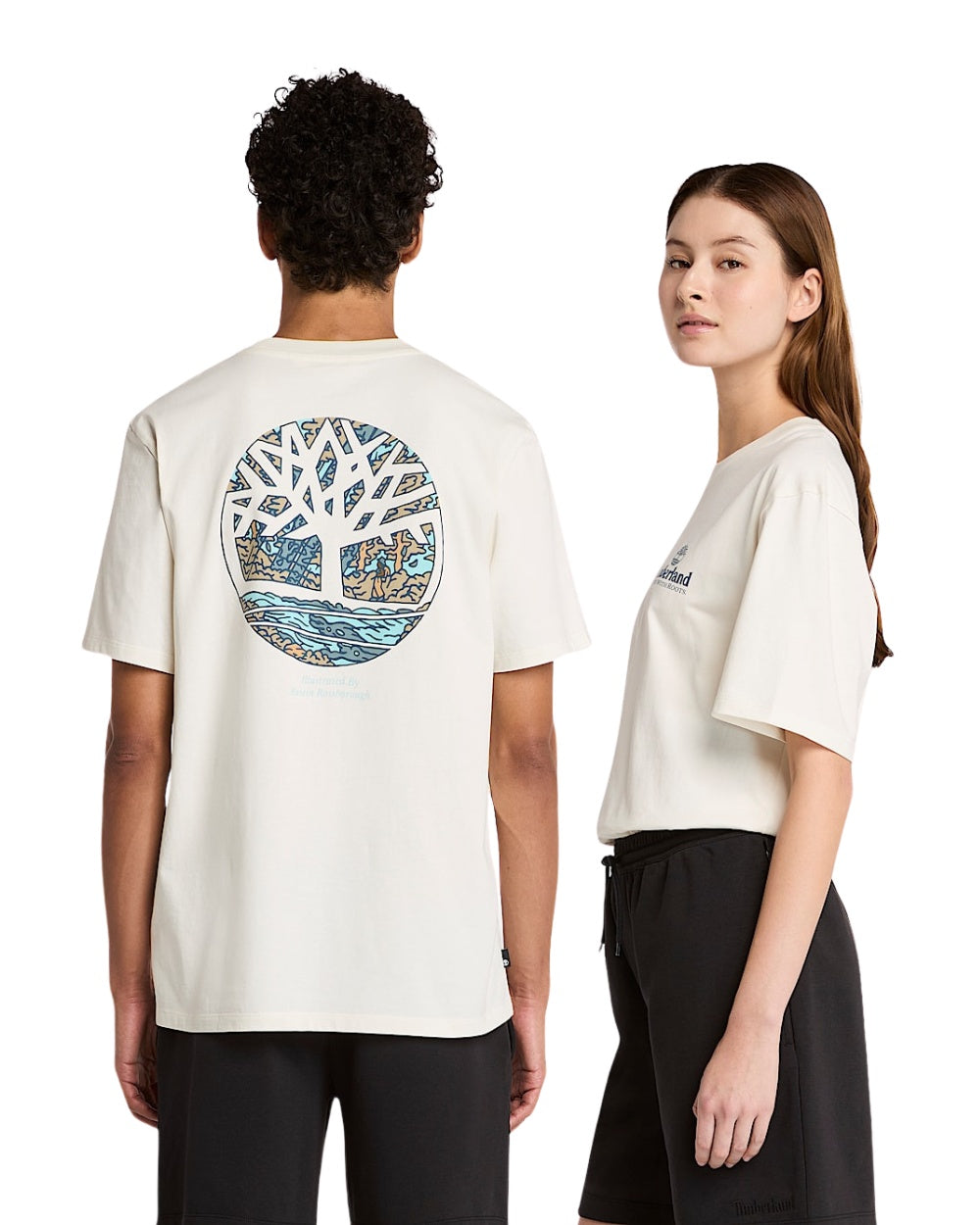 T-SHIRT TIMBERLAND ILLUSTRATED TREE LOGO BEIGE