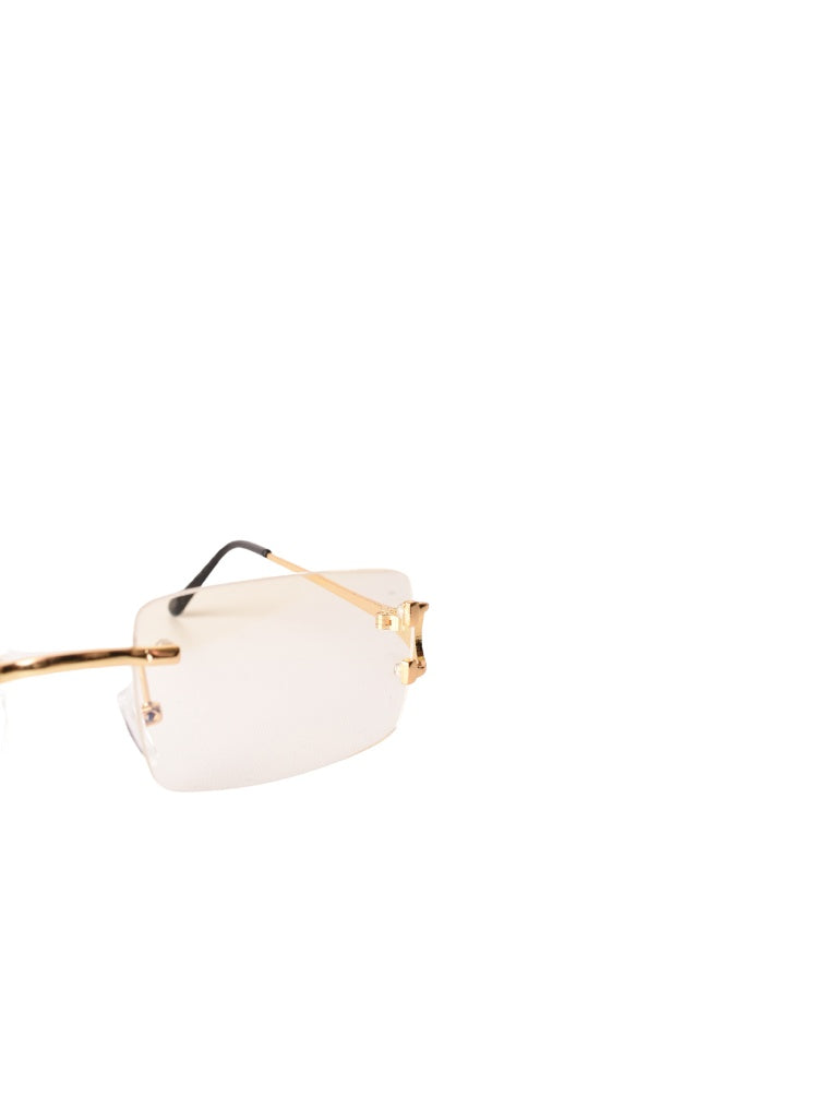 LUNETTES RECTANGLE BLANC/DORÉ