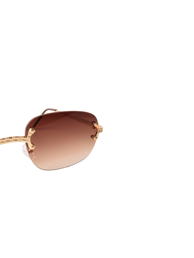 LUNETTES CENTRAL VISION MARRON/DORÉ OVALE