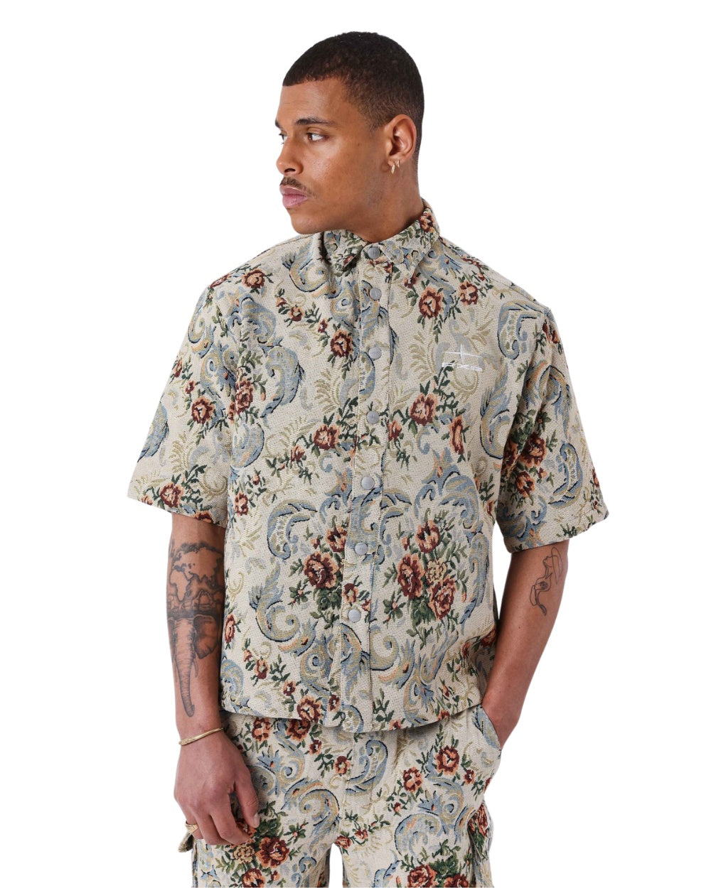 CHEMISE PROJECT X PARIS FLEUR BRODE TAPISSERIE