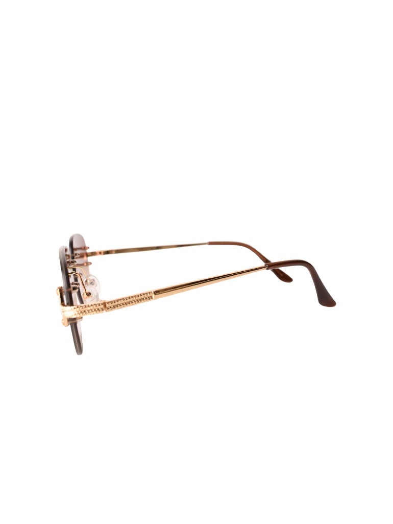 LUNETTES CENTRAL VISION MARRON/DORÉ OVALE