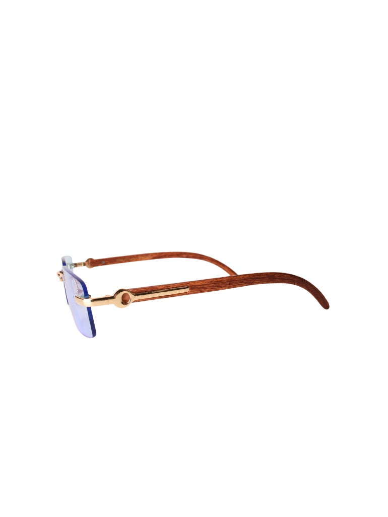 LUNETTES CENTRAL VISION BLEU/DORÉ RECTANGLE