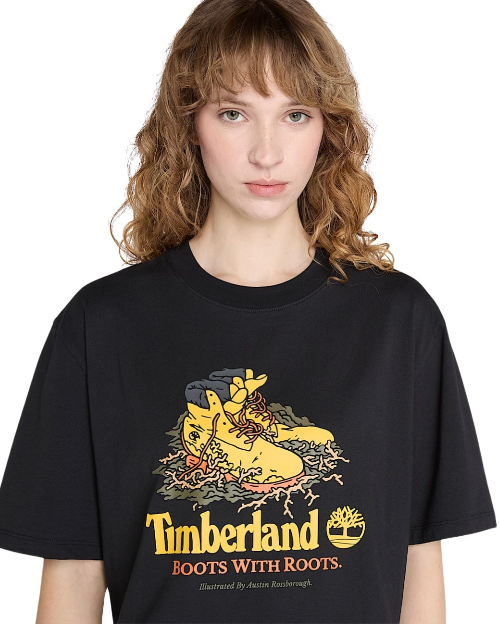 T-SHIRT TIMBERLAND MOTIF BOOT A L'AVANT NOIR