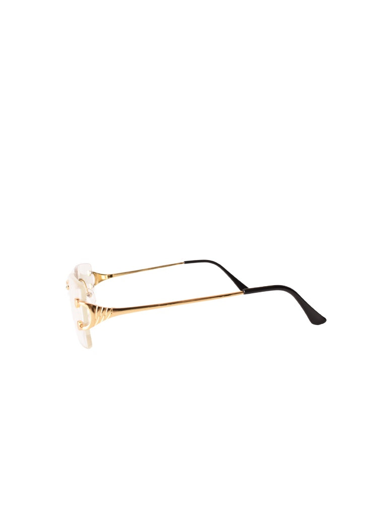LUNETTES RECTANGLE BLANC/DORÉ