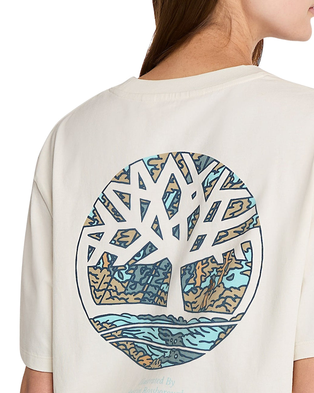 T-SHIRT TIMBERLAND ILLUSTRATED TREE LOGO BEIGE