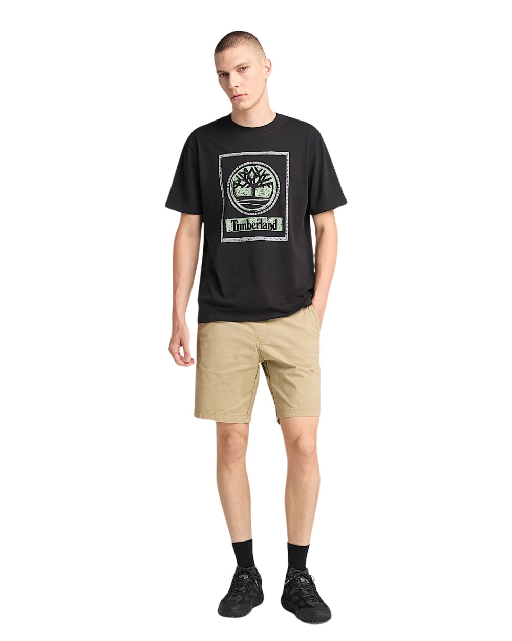 T-SHIRT TIMBERLAND FRONT SEANONAL STACK NOIR