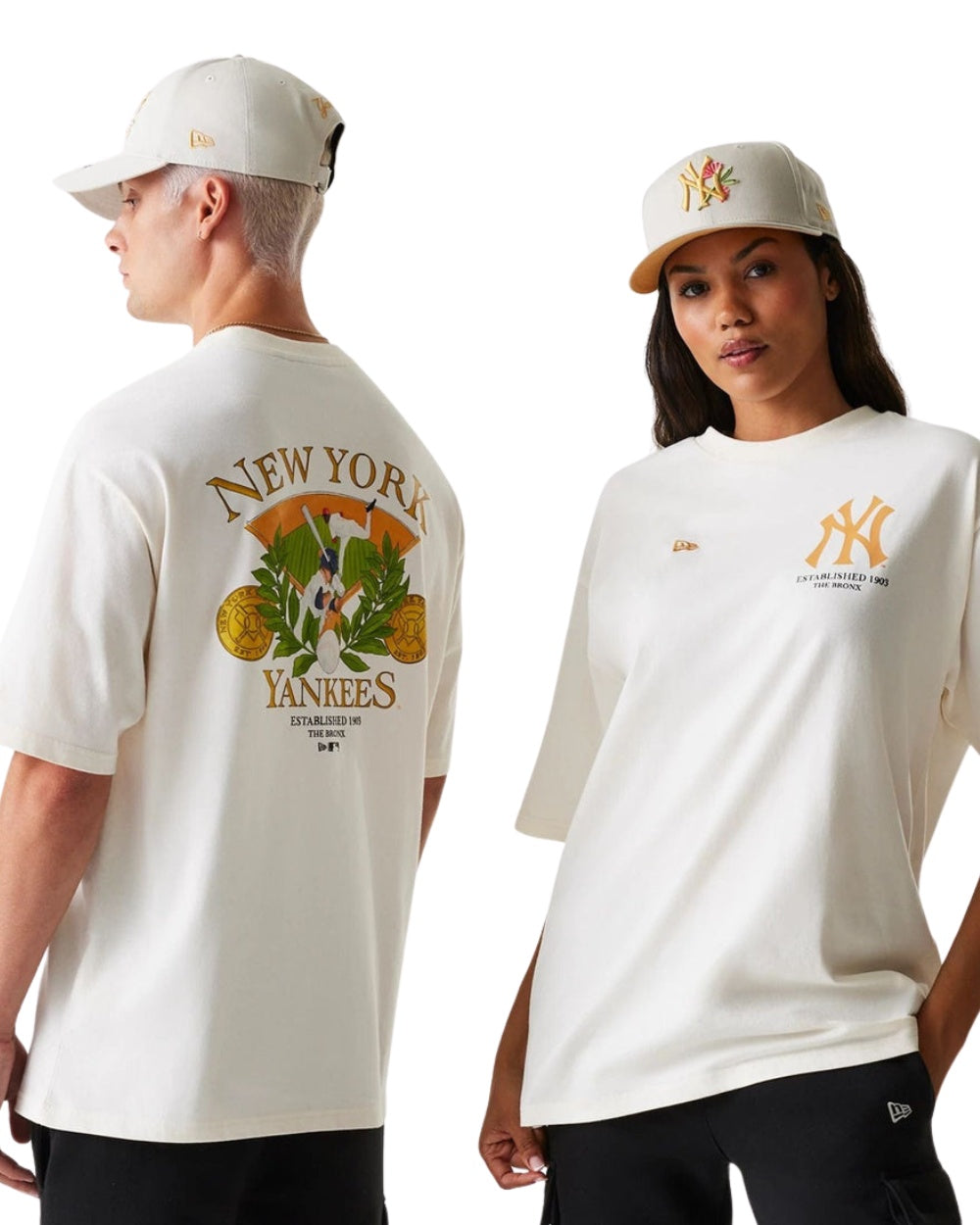 T-SHIRT NEW ERA BASEBALL GRAPH NY YANKEES BEIGE