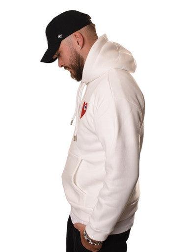 HOODIE ADJ BLANC COEUR ROUGE - Cashville