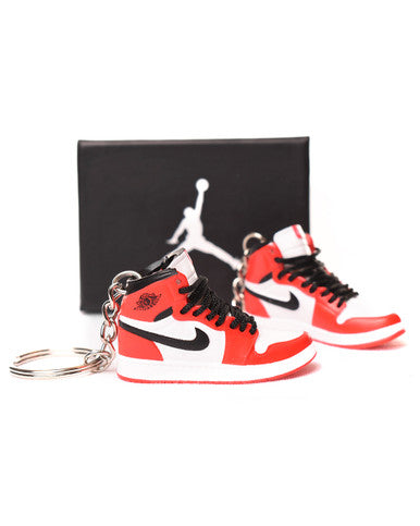 Porte-clés Mini Jordan 1 Rouge/blanc (EXCLUSIVITÉ : BOÎTE + 2 PORTE-CLÉS) - Cashville