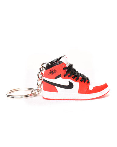 Porte-clés Mini Jordan 1 Rouge/blanc (EXCLUSIVITÉ : BOÎTE + 2 PORTE-CLÉS) - Cashville