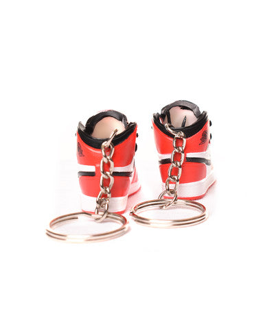 Porte-clés Mini Jordan 1 Rouge/blanc (EXCLUSIVITÉ : BOÎTE + 2 PORTE-CLÉS) - Cashville
