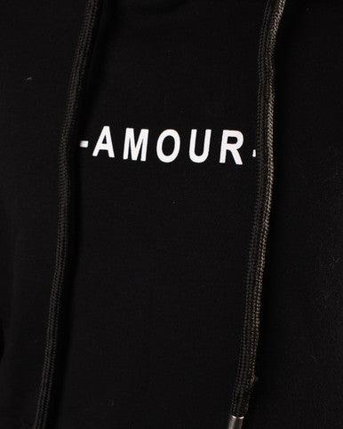 HOODIE ADJ "AMOUR" 401423 NOIR - Cashville