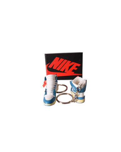 PORTE-CLES MINI SNEAKERS J1 "Off White" Bleu (EXCLUSIVITÉ : BOÎTE + 2 PORTE-CLÉS) - Cashville