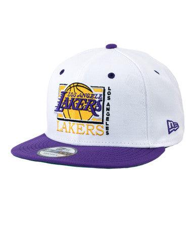 Casquette New Era Snapback Retro Pinstripe Los Angeles Lakers Blanc - Cashville