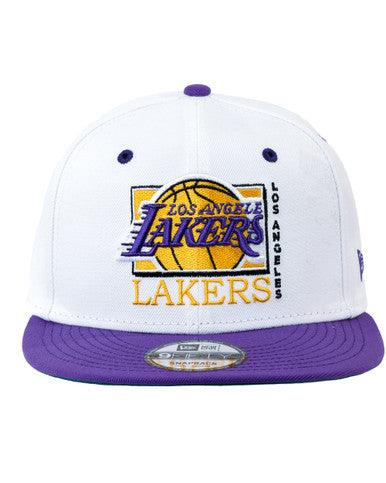 Casquette New Era Snapback Retro Pinstripe Los Angeles Lakers Blanc - Cashville