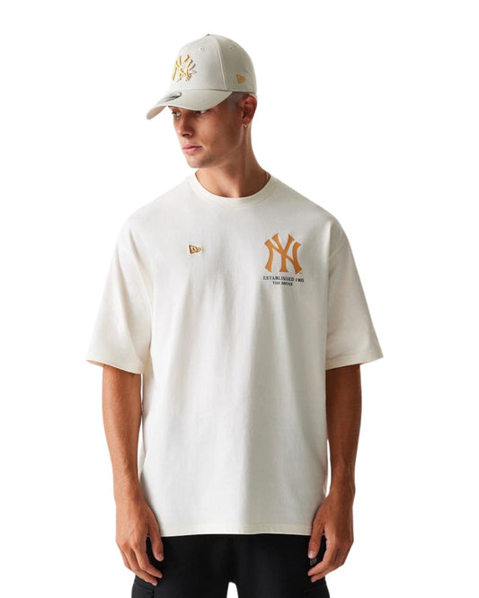T-SHIRT NEW ERA BASEBALL GRAPH NY YANKEES BEIGE