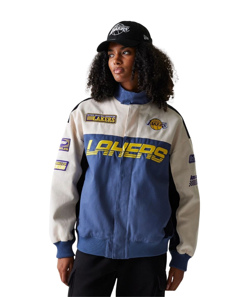 VESTE NEW ERA MOTORSPORT LAKERS BLEU/BEIGE