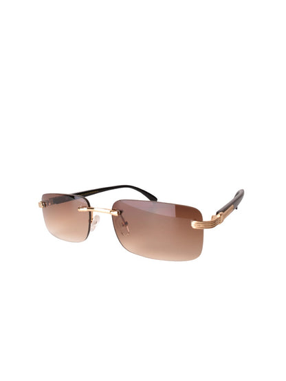 LUNETTES CENTRAL VISION MARRON/DORÉ RECTANGLE