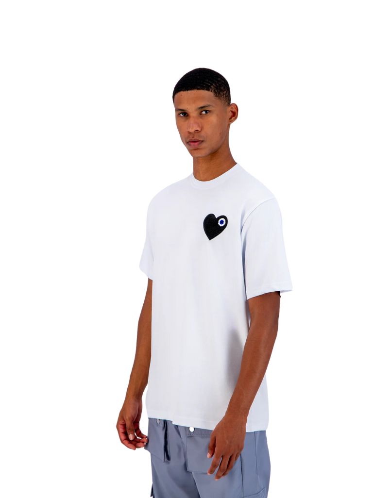 TSHIRT ADJ BLANC COEUR NOIR