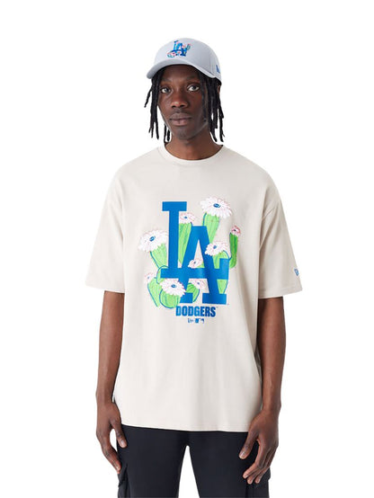 TSHIRT NEW ERA FLORAL CACTUS LA DODGERS BEIGE