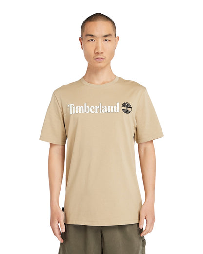 TSHIRT TIMBERLAND LINEAR LOGO SLEEVE KAKI