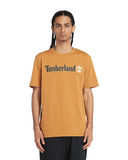 TSHIRT TIMBERLAND LINEAR LOGO SLEEVE MARRON