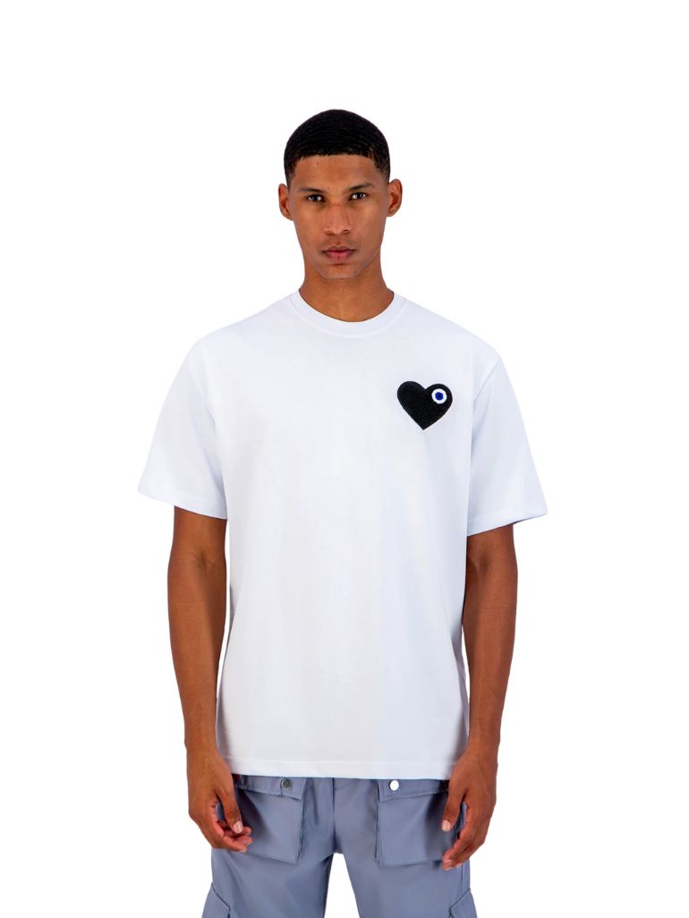 TSHIRT ADJ BLANC COEUR NOIR