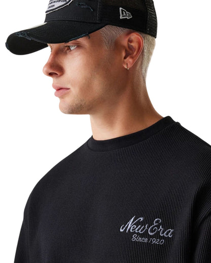 CREWNECK NEW ERA WAFFLE NOIR