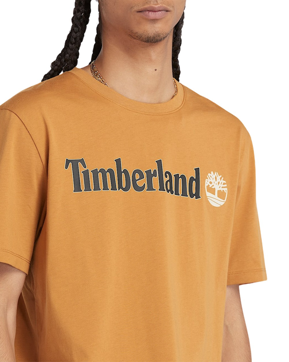 TSHIRT TIMBERLAND LINEAR LOGO SLEEVE MARRON