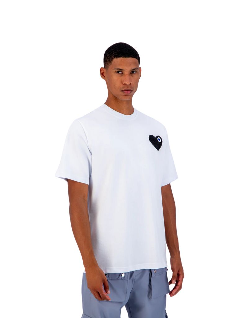 TSHIRT ADJ BLANC COEUR NOIR