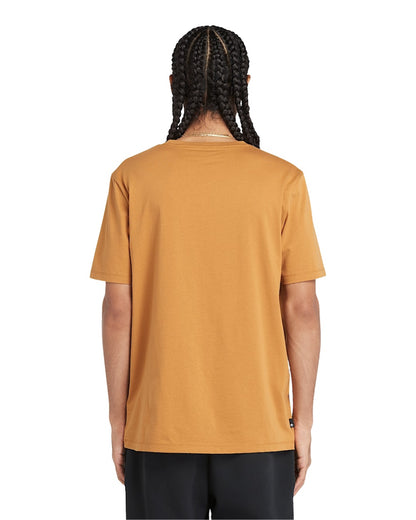 TSHIRT TIMBERLAND LINEAR LOGO SLEEVE MARRON