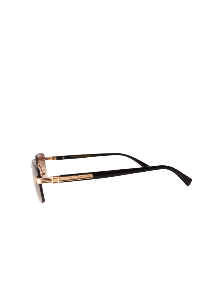 LUNETTES CENTRAL VISION MARRON/DORÉ RECTANGLE