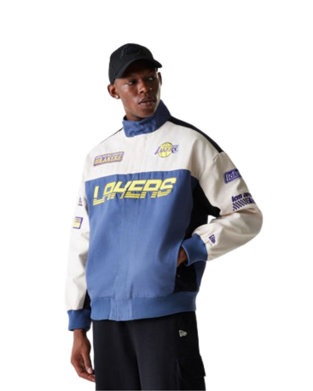 VESTE NEW ERA MOTORSPORT LAKERS BLEU/BEIGE