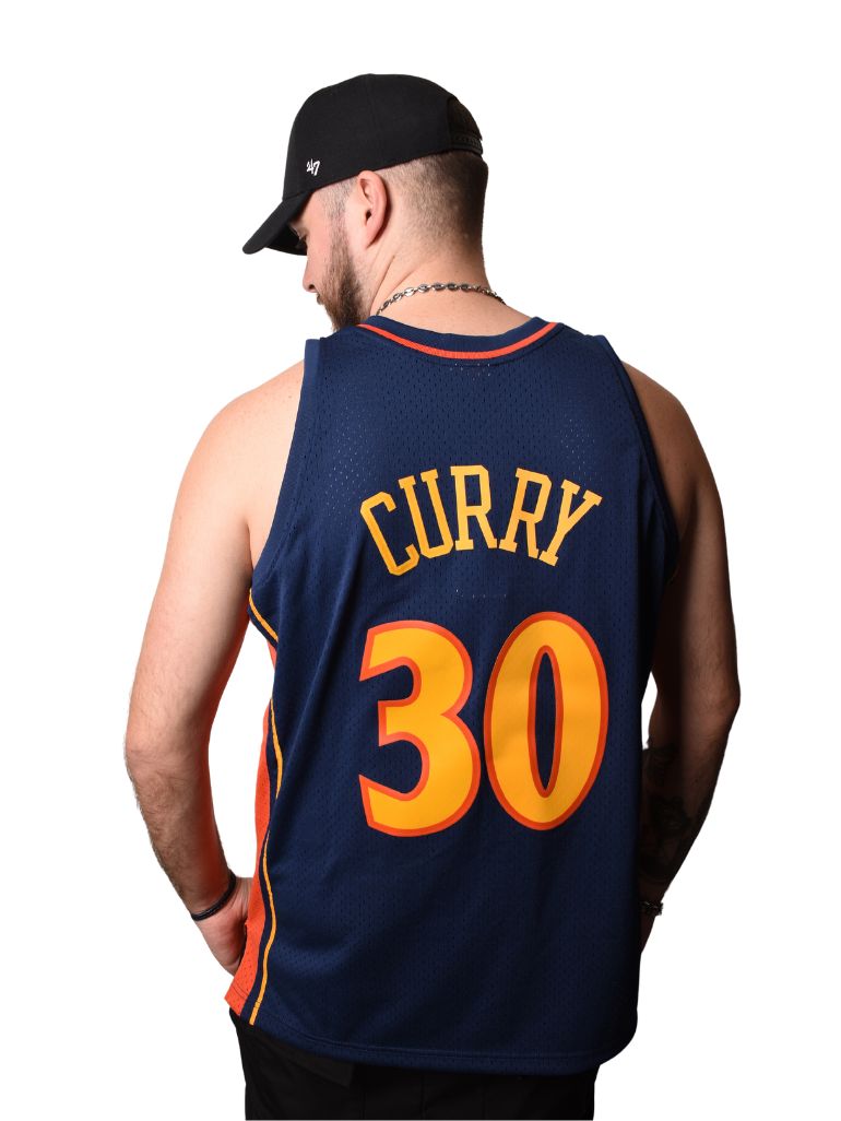 DEBARDEUR MITCHELL & NESS GOLDEN STATES WARRIORS CURRY BLEU