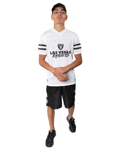 Tee Shirt New Era Col V Las Vegas Raiders Blanc