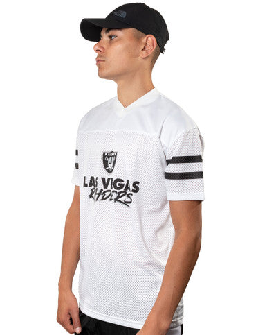 Tee Shirt New Era Col V Las Vegas Raiders Blanc