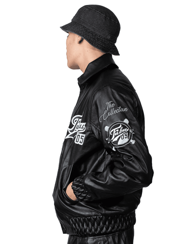 Veste Varsity Leather Noir Fubu - Cashville