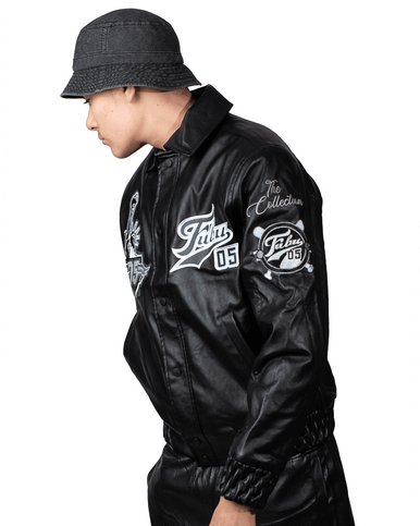 Veste Varsity Leather Noir Fubu - Cashville