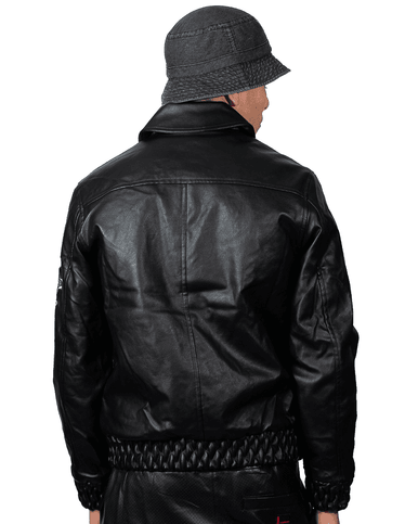 Veste Varsity Leather Noir Fubu - Cashville