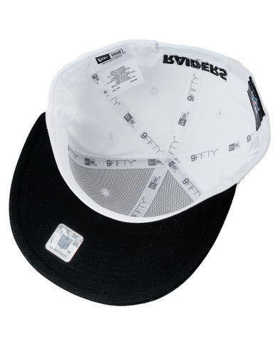 Casquette Snapback 59Fifty White Crown Raiders Blanc Noir New Era - Cashville