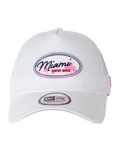 CASQUETTE TRUCKER NEW ERA OVAL STATE MIAMI BLANC - Cashville